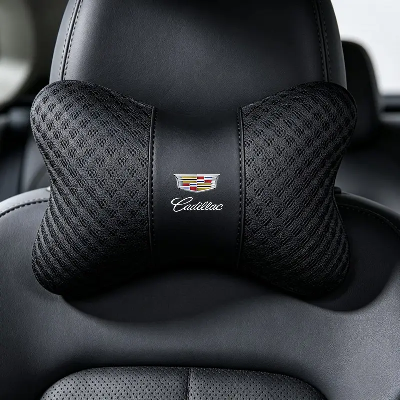 1PC Summer Ice Silk Car Seat Neck Pillow Headrest Rest Support Cushion Pad Accessories Automotive for Cadillac ATS CT4 CT5 CT6 CTS ESCALADE SRX STS XLR XT4 XT5 XT6 XTS