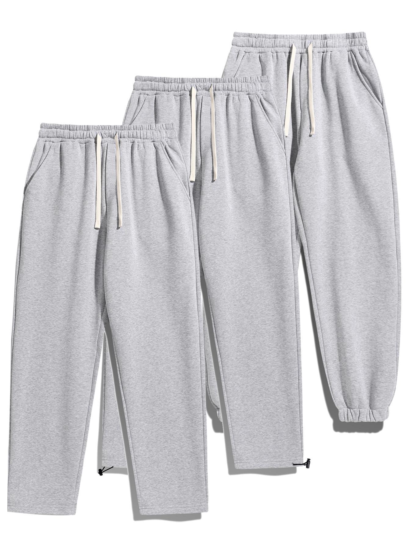 Men's Thermal Lined Pants with Drawstring Waist, Relaxed Fit Loose Sweatpants for Fall & Winter, Men's Bottoms