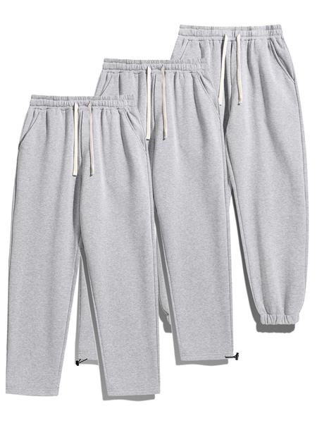 Men's Thermal Lined Pants with Drawstring Waist, Relaxed Fit Sweatpants for Fall & Winter, Men's Bottoms