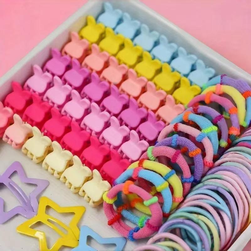 870-Piece Kids Hair Accessory Set, Includes Colorful Hair Bands, Bows, Clips, Ideal for Little Girls' Hairstyles, Party & Festival Use, Hair Accessories Sets