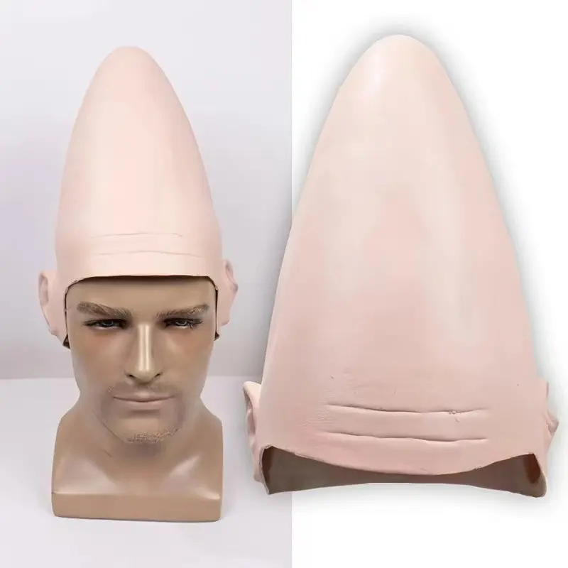 Tall Bald Alien Head Mask, PU Latex Novelty Headpiece, Halloween Cosplay, Masquerade, Costume Party, Stage Performance, Prank, Fancy Dress