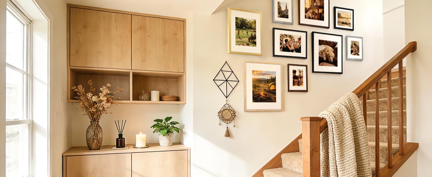 10 Pack Picture Frames Collage Wall Decor for Mounting or Tabletop Display, Photo Gallery Frame Set for Family, Multi Sizes Including 8x10, 5x7, 4x6, Black