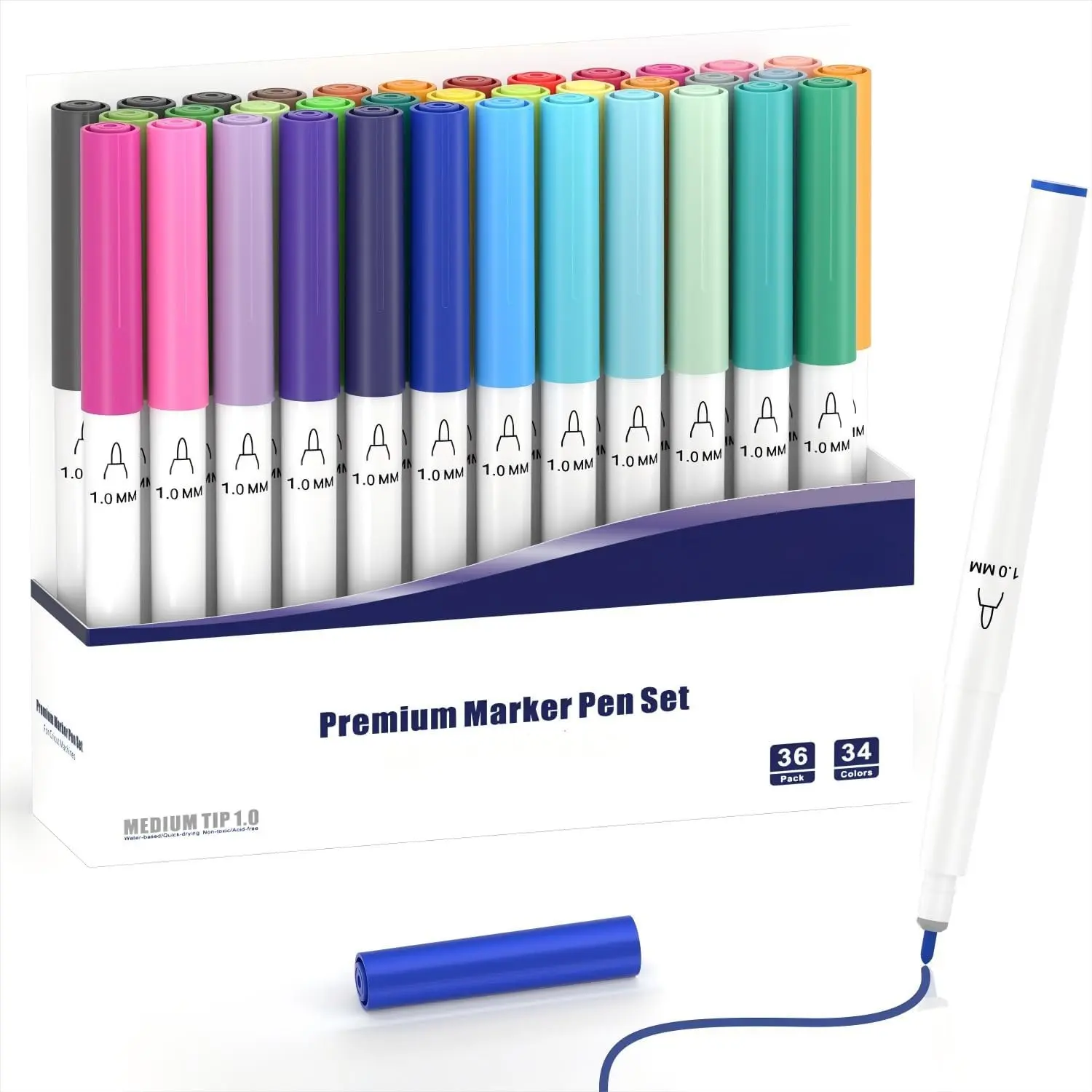 1.0 Tip Pen Set Compatible with Cricut Maker 3/Maker 4/Maker/Explore 3/4/5/Air 2/Air,  Marker Pen Set of 36 Pack Medium Point Pens for Writing, Drawing, DIY Crafts
