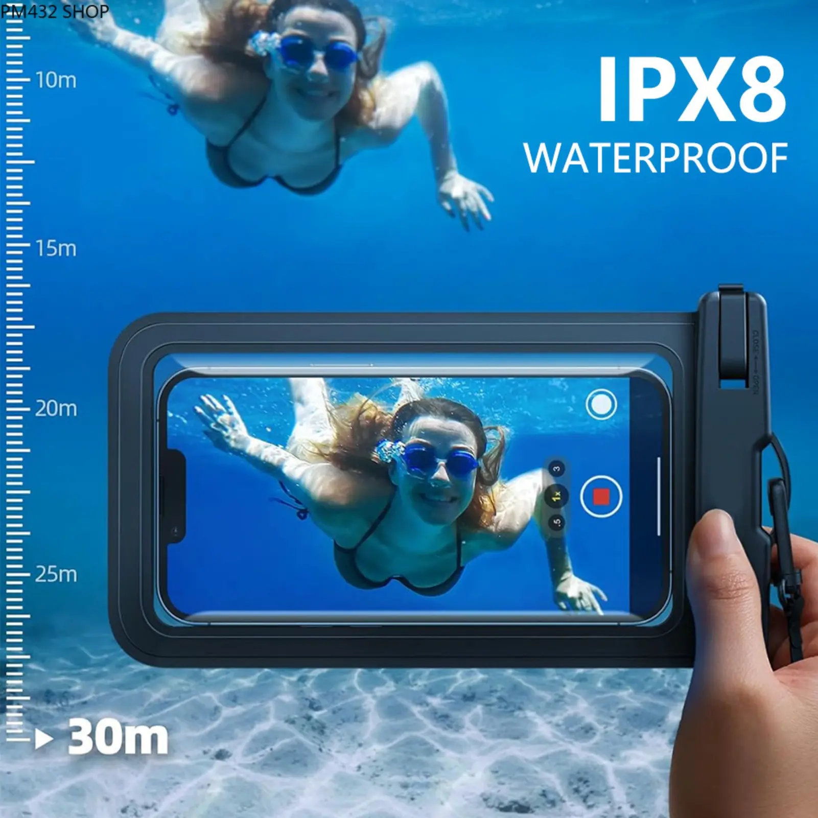 Transparent Waterproof Phone Pouch – PVC Touch Screen Phone Dry Bag Case, Universal Waterproof Phone Cover for Swimming, Beach, Rafting & Outdoor Water Sports Protection