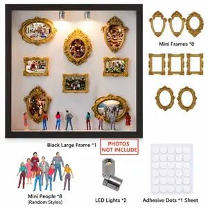 DIY Mini Museum Silhouette Box – Creative 3D Mini World Display Frame, Gold Ornate Mini Frames with Figures, DIY Easy Build Decor Set, Perfect Gift for Wedding, Anniversary, Home & Desk Decoration