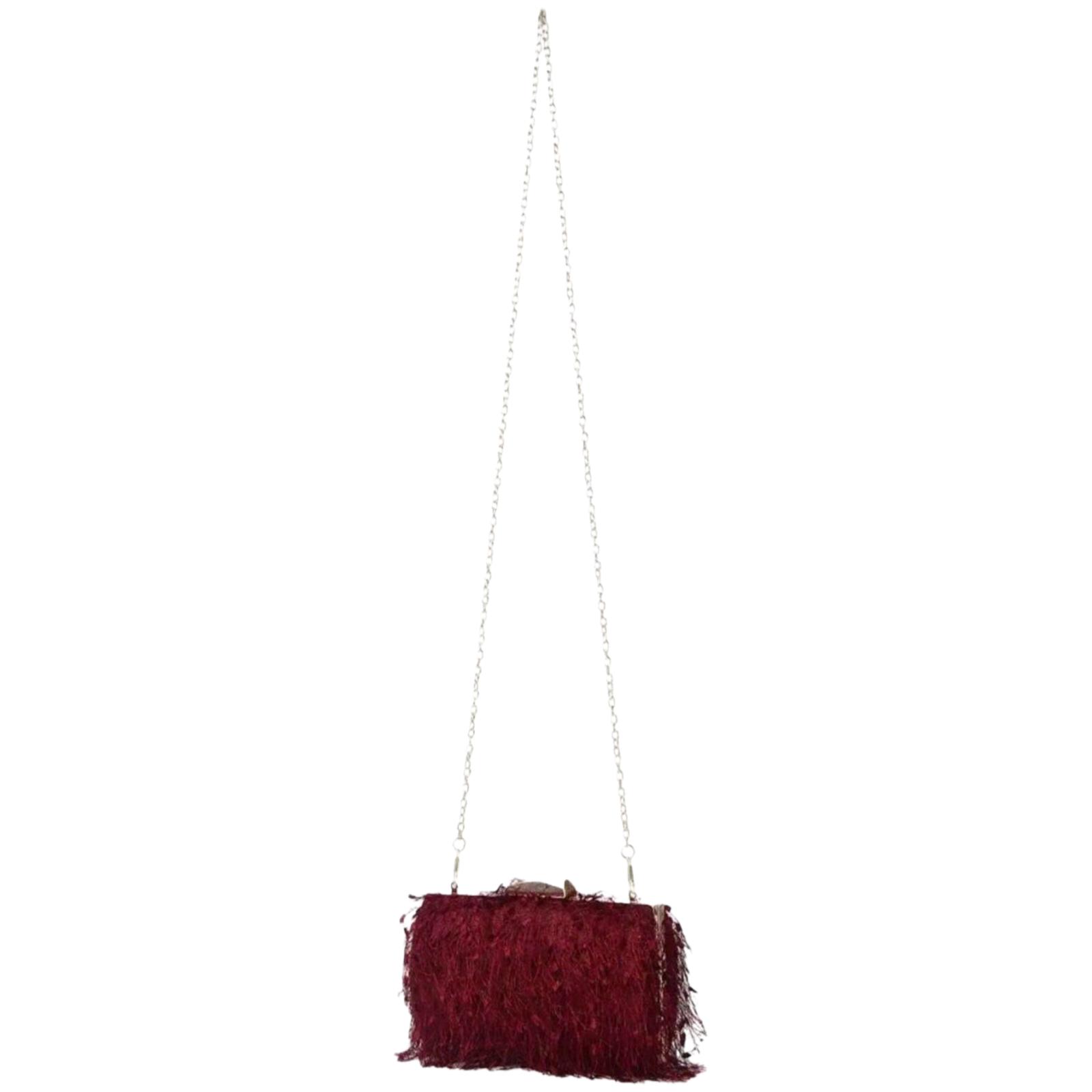 Fringe Box-Shaped Evening Purse for Woman, Red Tready Party Clutch Bags Crossbody Bag Cute Wallets Shouldr Bag Party Dinner Bag for Wedding, Prom, Dinner/Banquet