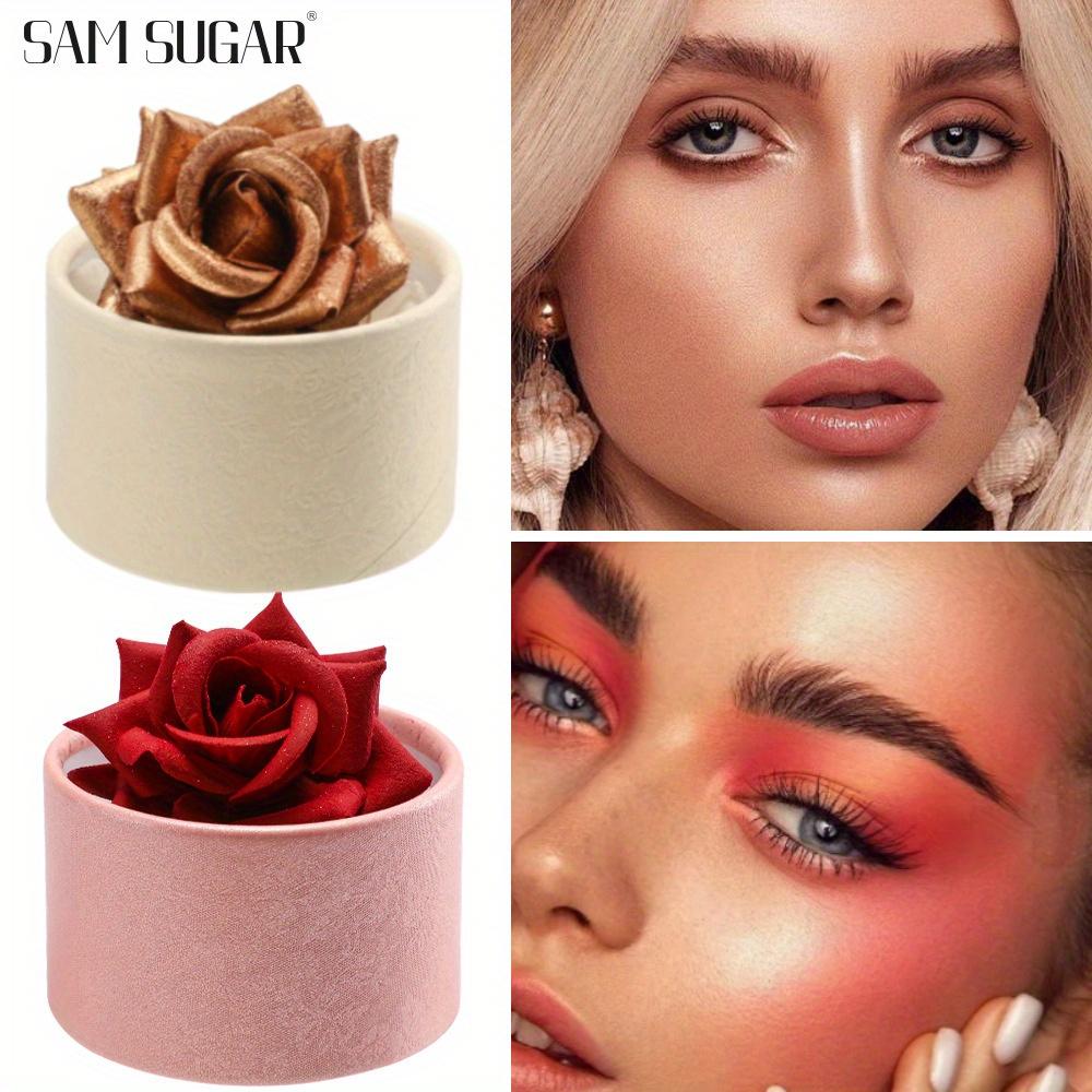 3D Three-dimensional Rose Highlight Powder Blusher High Gloss Glitter Improves The Look Nude Makeup Easy to Color Highlight Powder Face Contour Makeup Festival Party Music Festival Basic Makeup Valentine's Day Gift