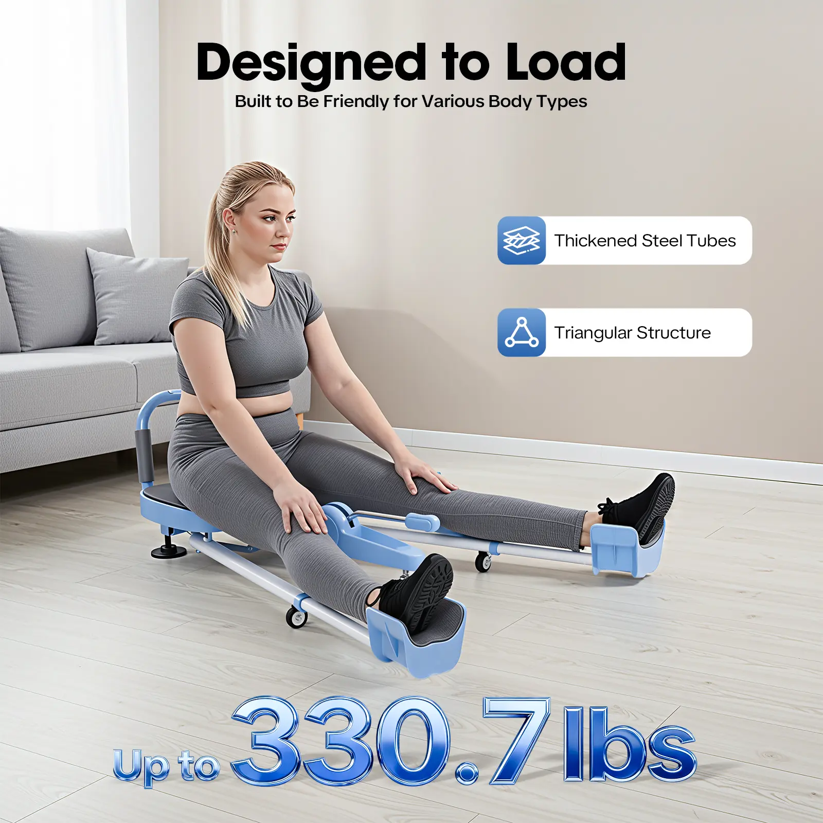 Blue Leg Stretcher - Heavy-Duty Split Machine, Inner Leg Muscle Stretching Equipment for Dance, Gymnastics, Home Office Gym Strength Training