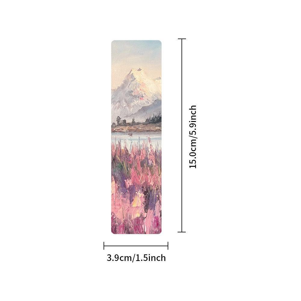 Oil Painting Landscape Pattern Bookmark, 24pcs/set Creative Paper Bookmark, Reading Bookmark for Home School Office Dormitory