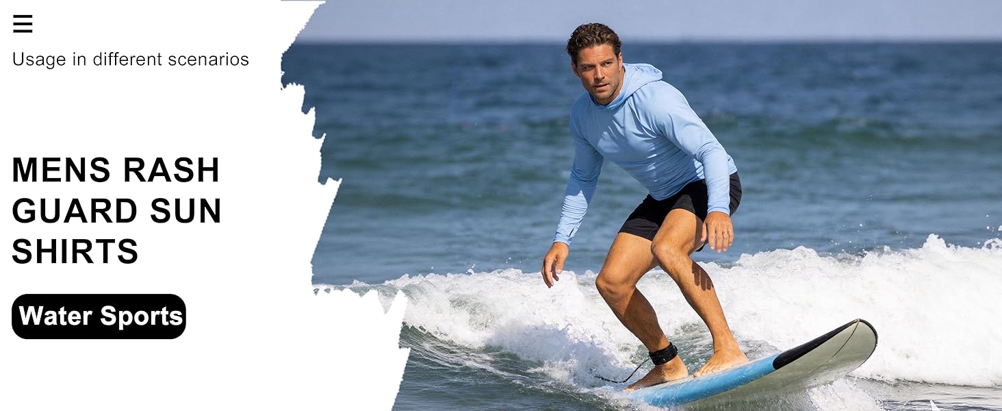 3 Pack Men's Fishing Shirts UPF 50+ Long Sleeve Sun Hoodie UV Protection Lightweight Rash Guard Swim Shirt