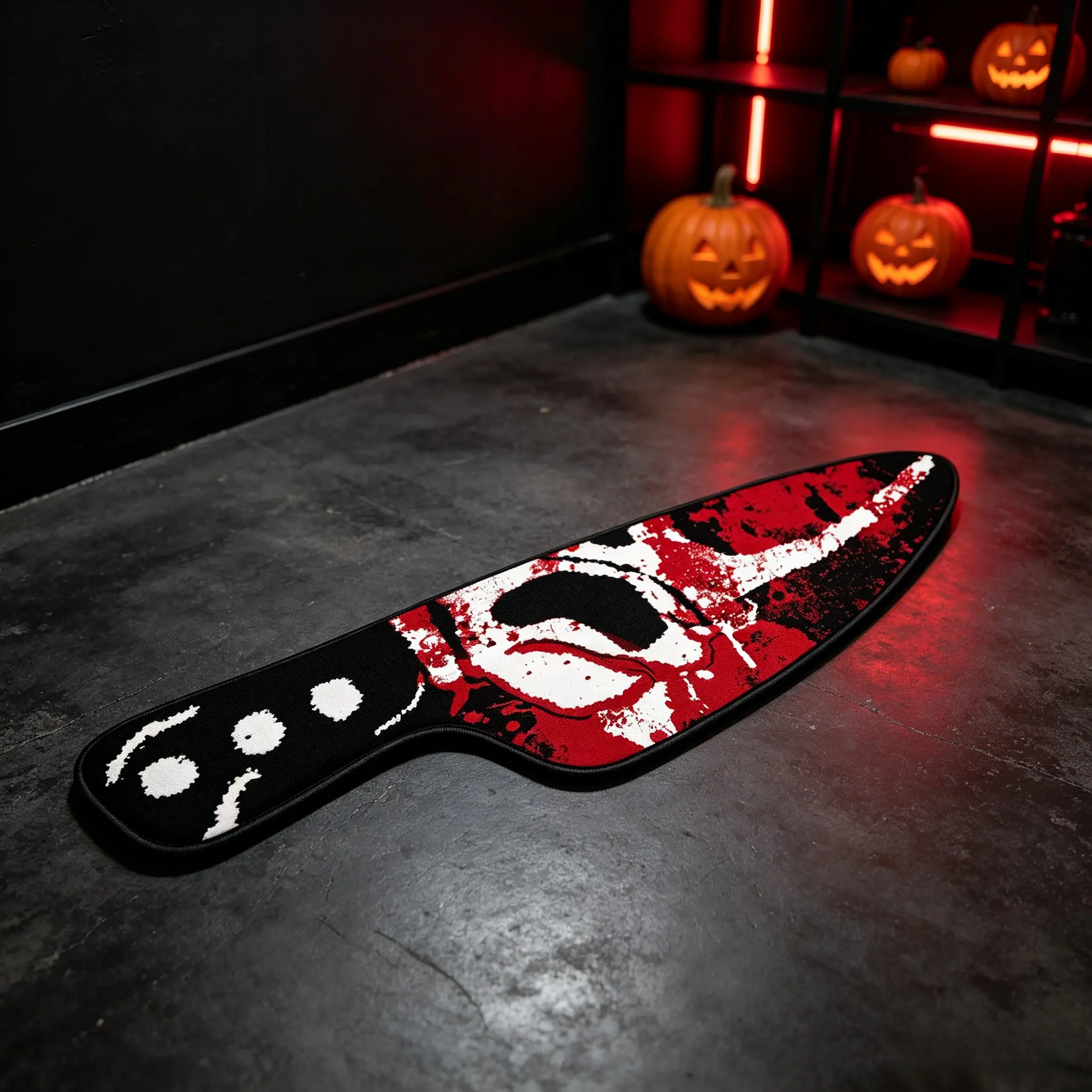 Dark Retro Halloween Blood Knife Rug, Large Area Living Room Bedroom Carpet, Washable Easy Care, Home Decor for Lounge Gaming Room