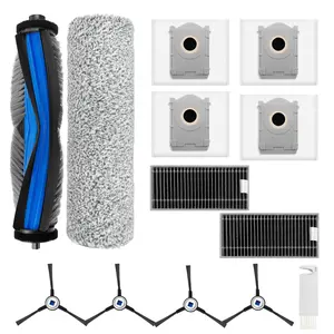 HOME TIMES 13 Pcs Replacement Parts for Ecovacs Deebot X8 Pro Omni for Yeedi S14 Plus Vacuum Cleaner, 1 Main Brush, 1 Soft Brush, 4 Side Brush, 2 HEPA Filter, 4 Dust Bag
