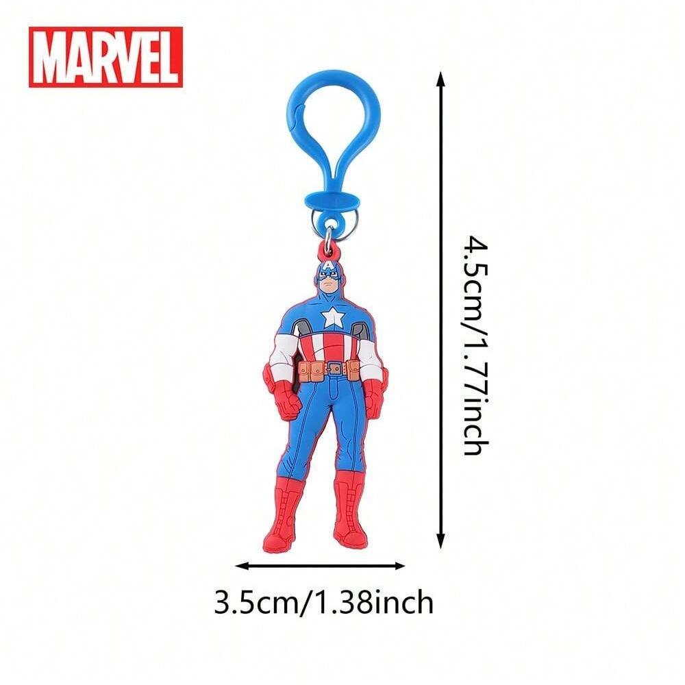 1PC Marvel Officially Licensed Superhero Deadpool Captain America Spider-Man Iron Man Soft Touch Key Holder Cute Keyring Keychain stocking stuffers Decoration Bag Hangings Souvenir for Family Friends Marvel Fans Anniversary Birthday Christmas Gifts
