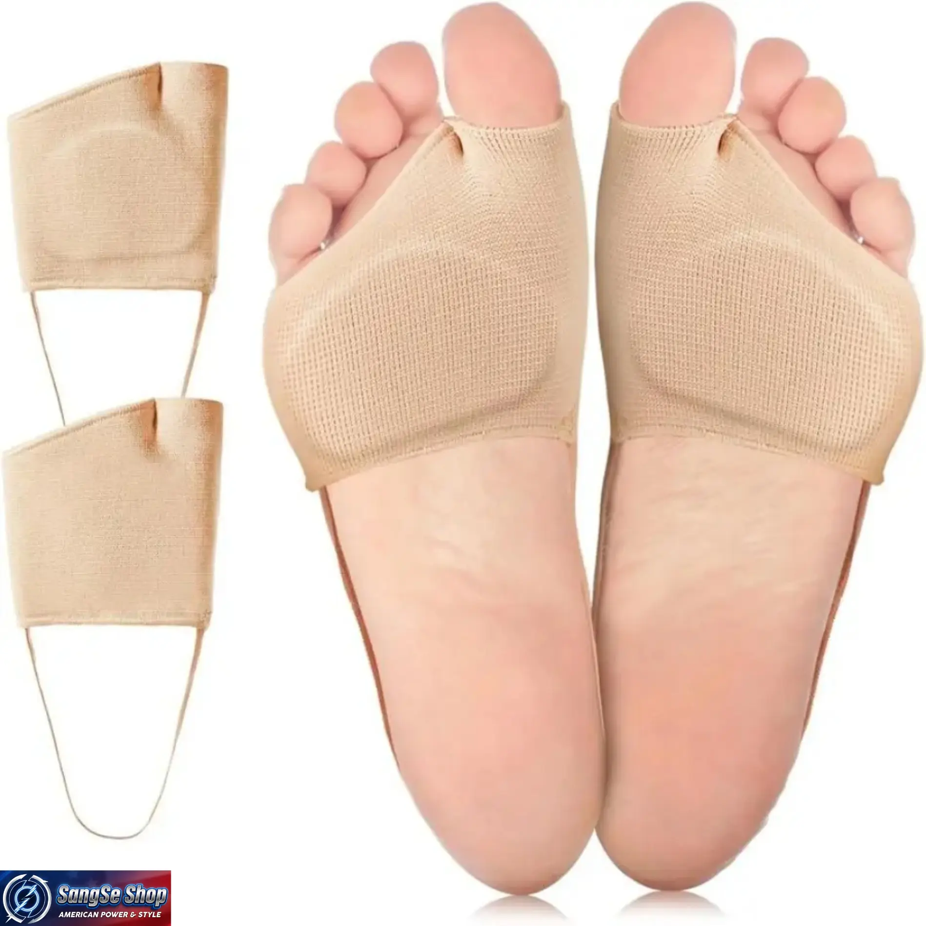 Women’s & Unisex Forefoot Silicone Pads 2PCS Set, Shock Absorbing Thick Cushion Insoles, Soft Breathable Fabric Foot Care Accessories, Comfortable Metatarsal Support Pads for Daily Walking, Running, Workouts & All-Day Comfort, Summerwins