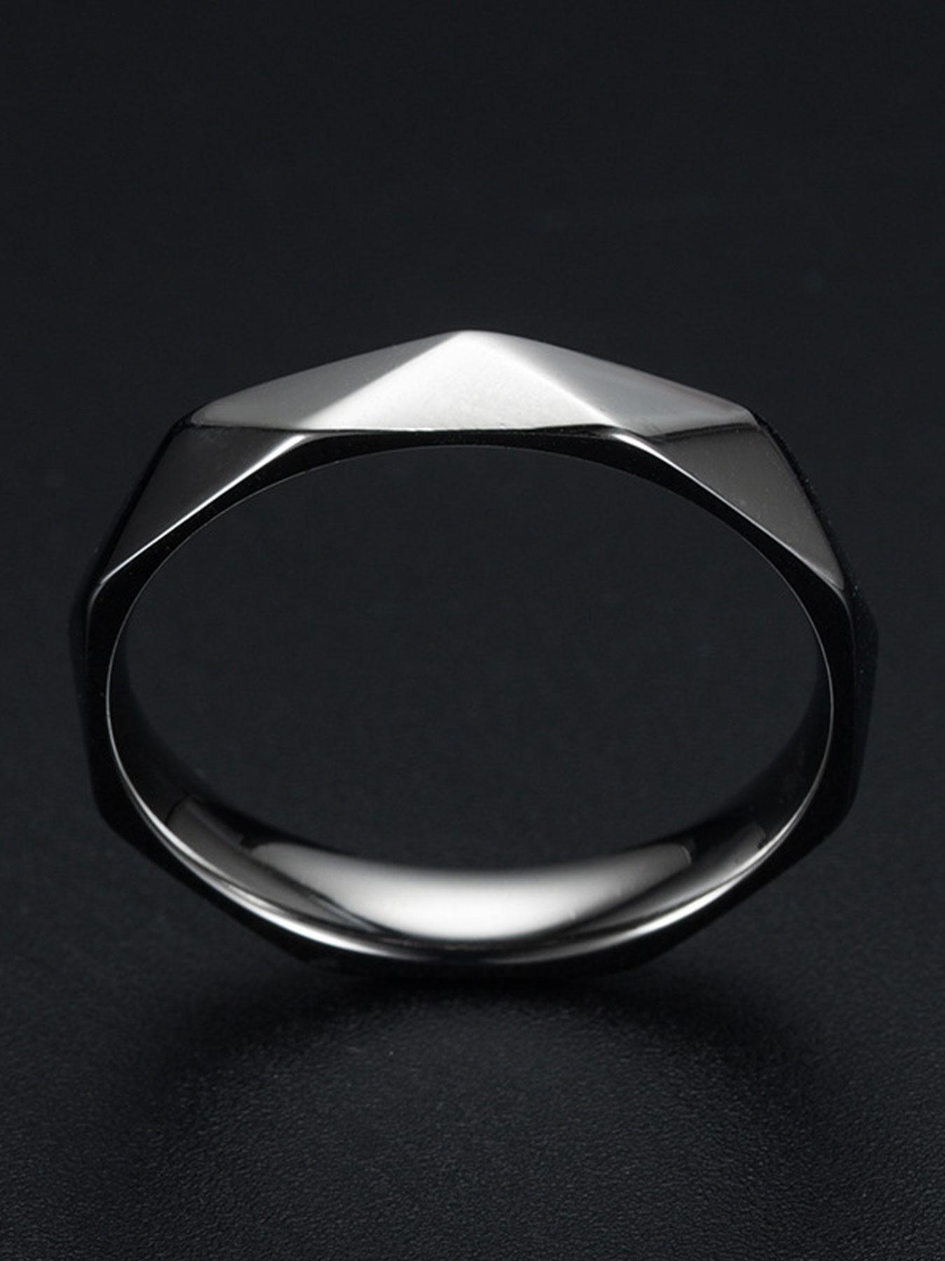 1 Piece Punk Geometric Design Stainless Steel Ring, 2023 Trendy Simple and Fashionable Stackable Statement Rings, Fashion Accessories for Both Men & Women, Matching Hand Jewelry, Hip Hop Punk Style Streetwear, Non Tarnish Jewelry