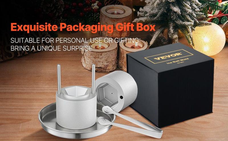 VEVOR Ice Diamond Press Ice Ball Maker 2.4" Diamond Ice Press Kit for Whiskey Cocktail Utensils