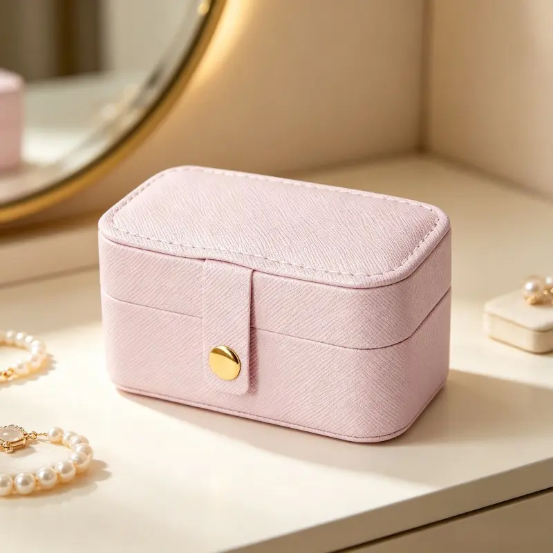 Square Premium Zipper Jewelry Storage Case, Portable Travel Jewellery Box, Multi-Compartment Organizer for Earrings, Rings & Lipsticks, Acrylic Storage Box