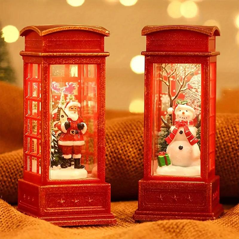 Battery Powered Phone Booth Decoration, 3 Counts/set LED Light Phone Booth Ornament, Decorative Light for Home Party Festival, Battery Included, Christmas Tree