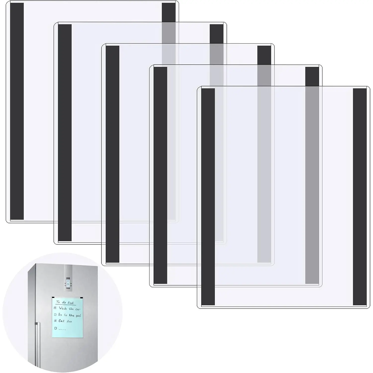 5 count 8.5'' x 11'' Rigid  Sign Holders - Clear Plastic Document Frames with  Borders for Letter Size Posters -  for , Office, and Store Displays