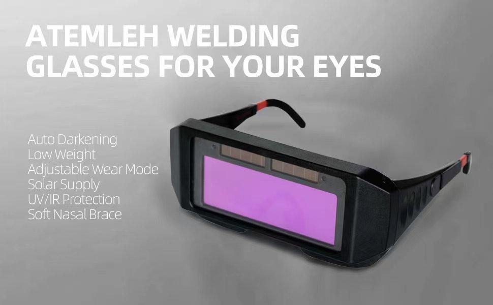 Welding Glasses Auto Darkening Welder Glasses with 2 Sensors for TIG MIG MMA Plasma