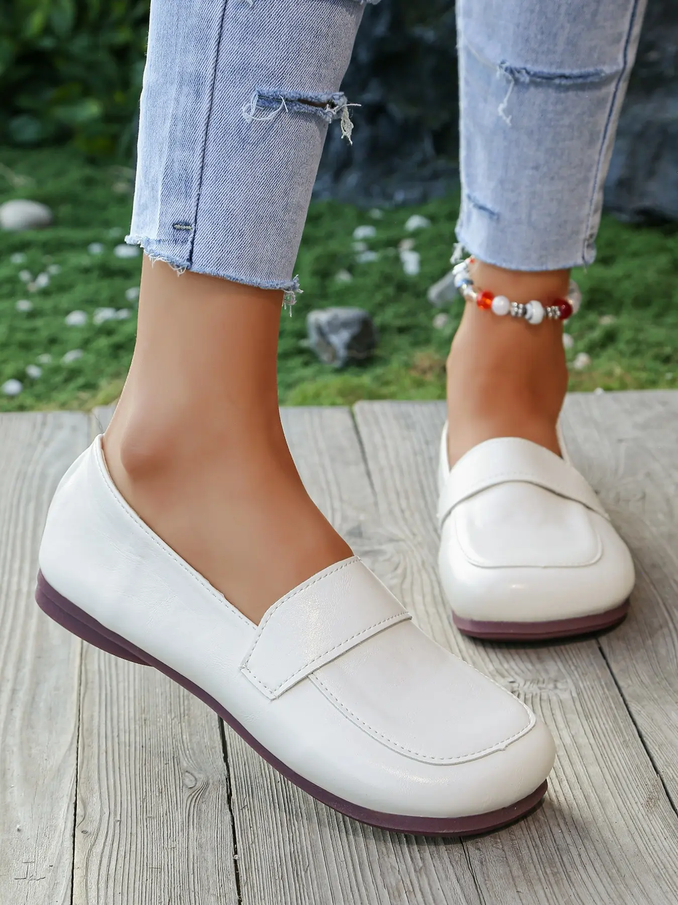 Vintage Soft PU Leather Flat Shoes, Casual Slip-On Oxford for Women, Plain Color Low Heel Comfortable Daily Wear, All-Season Footwear