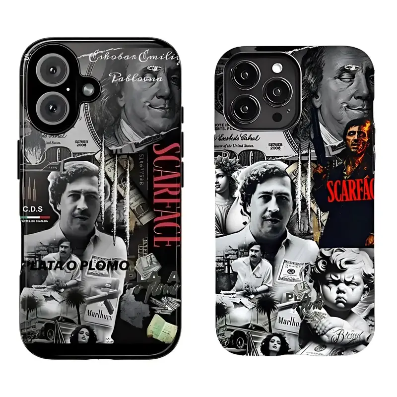 C.D.N SCARFACE Custom Plastic Shell Phone Case for iPhone 17/16/15/14/13/12/11 Pro Max/Plus, Shock-Absorbing, Anti-Drop, Lightweight, Fashion-Forward Mobile Phone Accessory with Precision Buttons, Protection