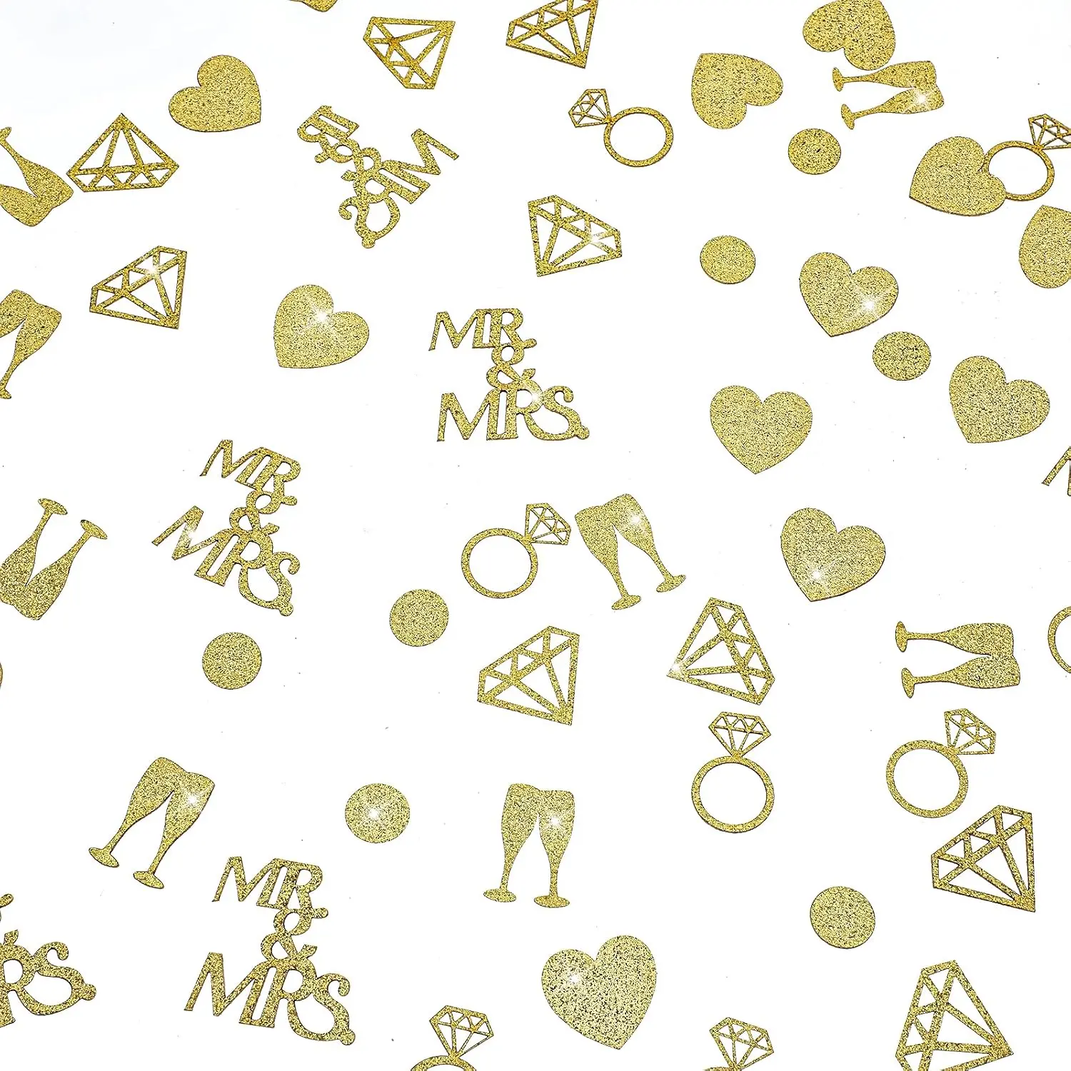 200 count  Wedding Table Confetti, Bridal Shower Decorations Engagement Confetti Glittering  Ring MR&MRS Engagement Party Table Scatter for Marriage Ceremony Anniversary Valentine‘s Day