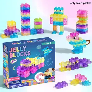Jelly Decompression Building Block Toy Set Creative Soft and Squeezable Toy Gummy Block Stacking Toy Healing and Stress Relief Toy Gift