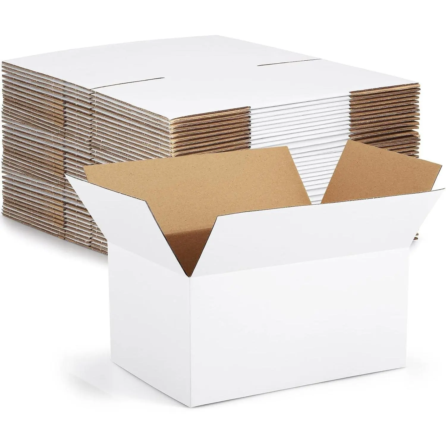 10x7x5 Small Shipping Boxes 30 Pack White Corrugated Box Mailers, Cardboard Boxes for Packaging Small Business, Mailing
