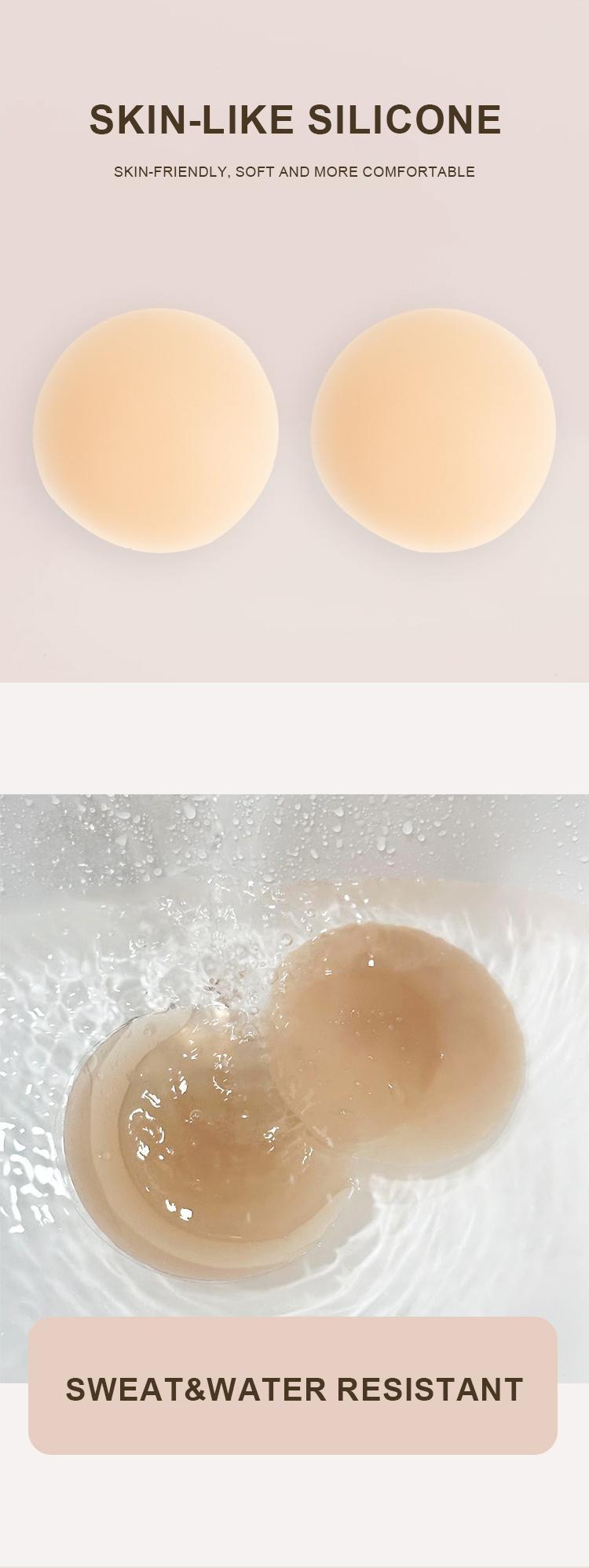 KatchMe Women's Basic Silicone Seamless Ultra Thin Reusable Nipple Covers With Travel Box, Adhesive Silicone Breast Petals, Invisible Soft Pasties