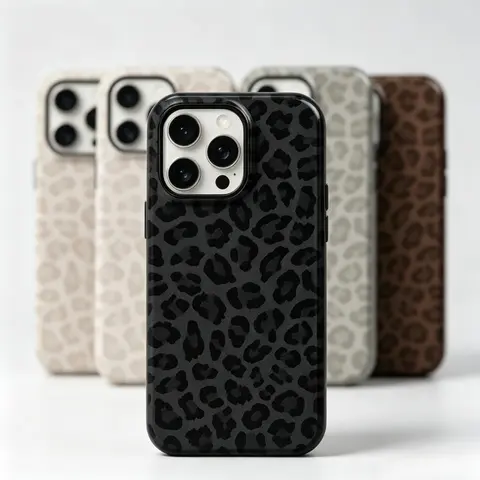 Glossy Magnetic Phone Case Cover for iPhone 11-17 Pro Max, Cheetah Print Durable Shockproof Slim Fit Hybrid Shell, Protective Aesthetic Mobile Phone Accessories, Gift Option