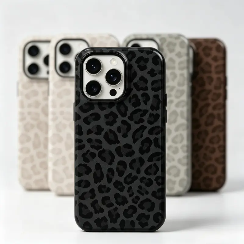 Glossy Magnetic Phone Case Cover for iPhone 11-17 Pro Max, Cheetah Print Durable Shockproof Slim Fit Hybrid Shell, Protective Aesthetic Mobile Phone Accessories, Gift Option