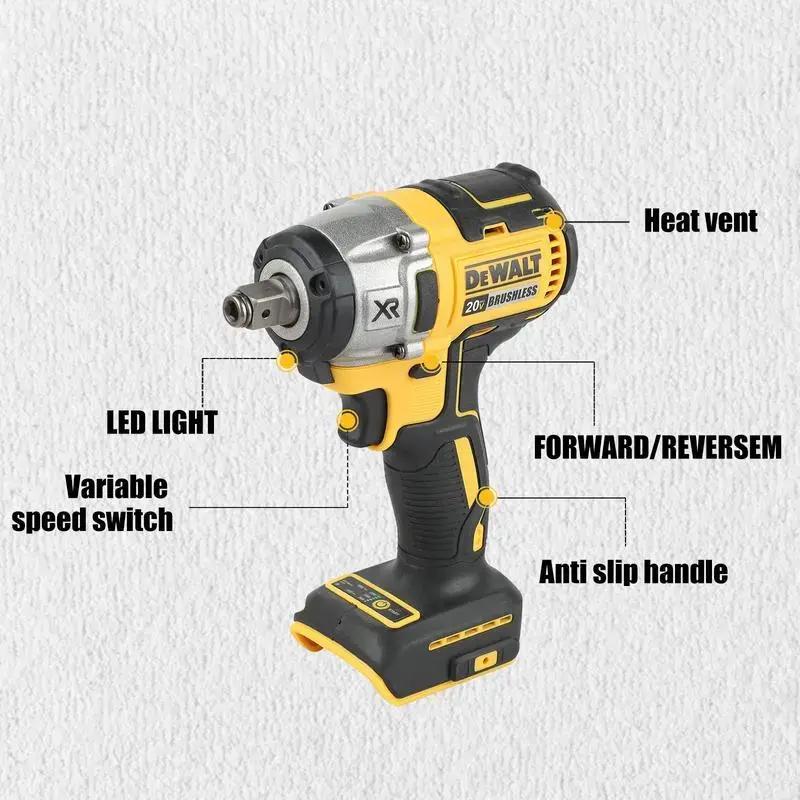 Dewalt DCF880 Brushless Impact Wrench 20V Battery Rechargeable Electric Lithium 203Nm Cordless Power Tools
