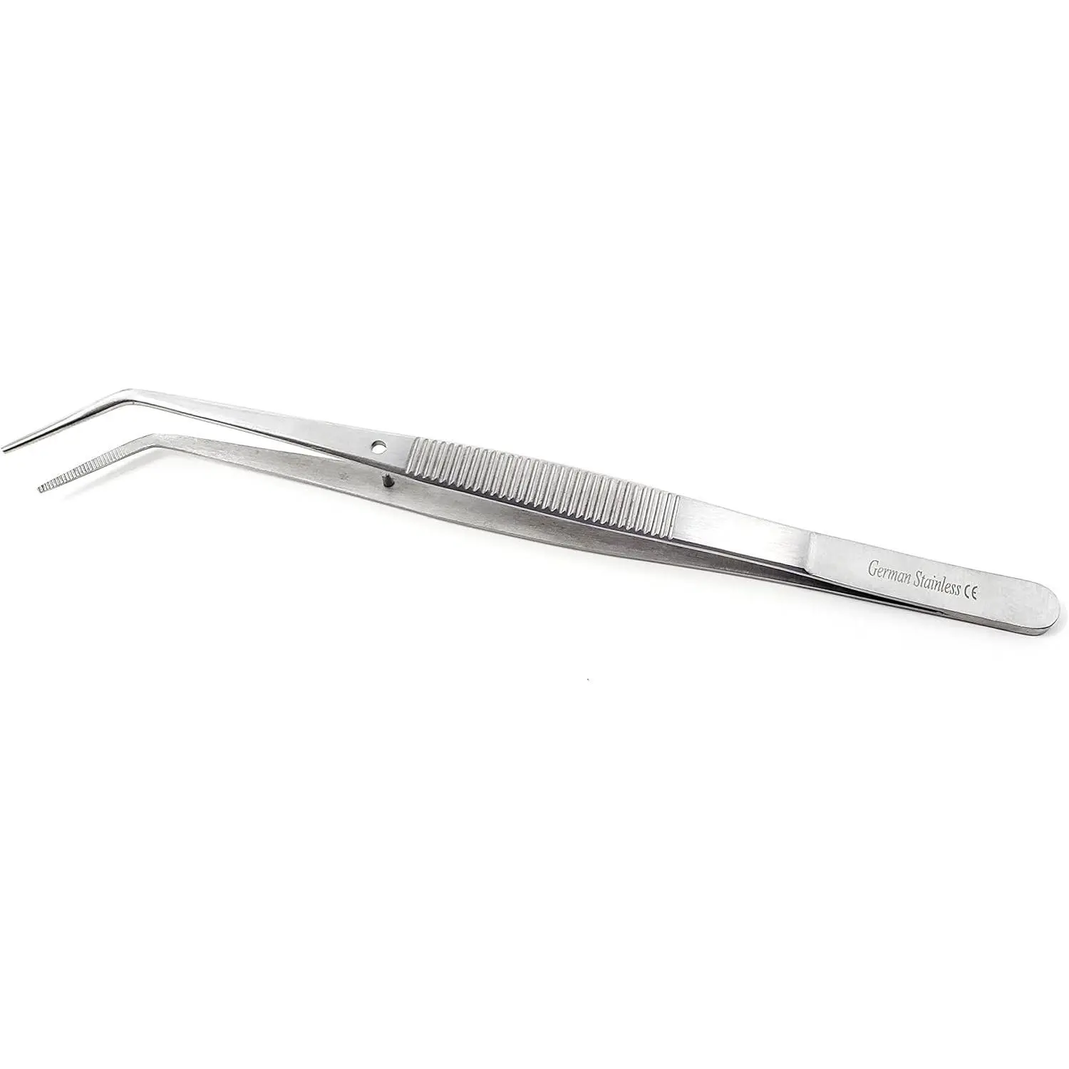 High Precision 6" (15.2 cm) Fine Strong Angled Point Stainless Steel Tweezers Forceps