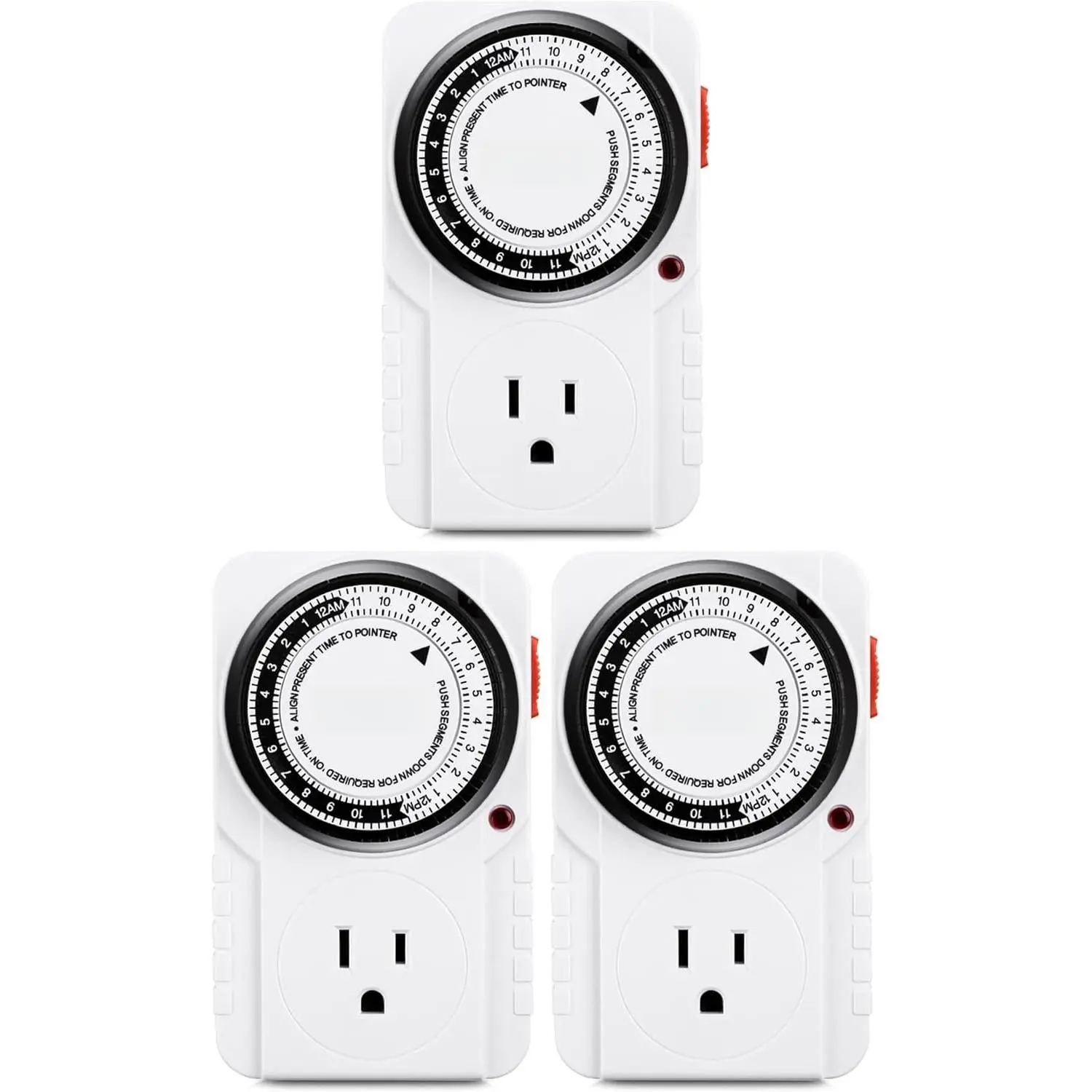 24-Hour Heavy Duty Mechanical Timer Outlet, Light, 3-Prong