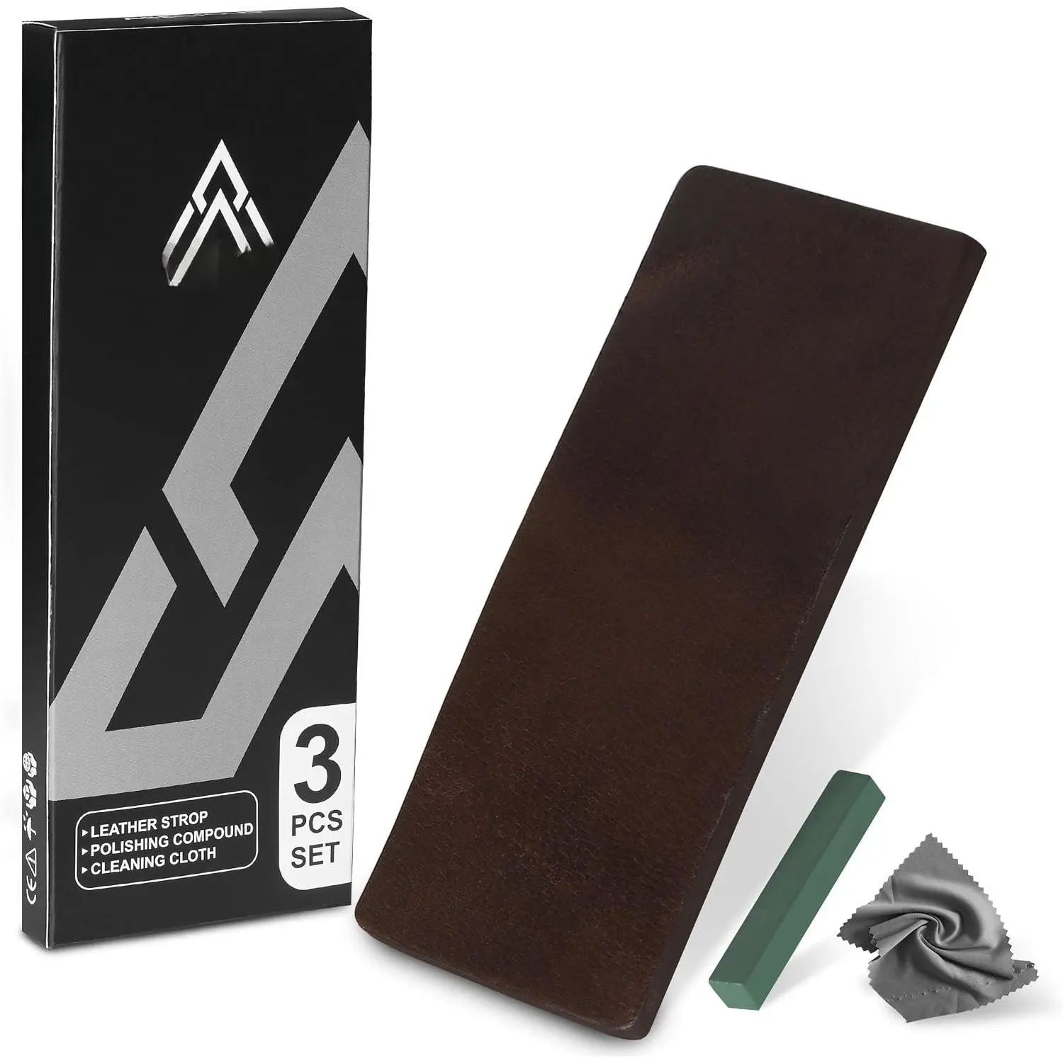 Leather Strop for  Sharpening –  Two-Sided Leather Strop with Green Honing Compound & Cleaning cloth – Razor   for , Chisels, Axes, Plane  & Tools