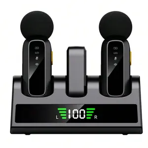Wireless Lavalier Desktop Mic Smart ANC Bluetooth Live Sound Card HD Recording.