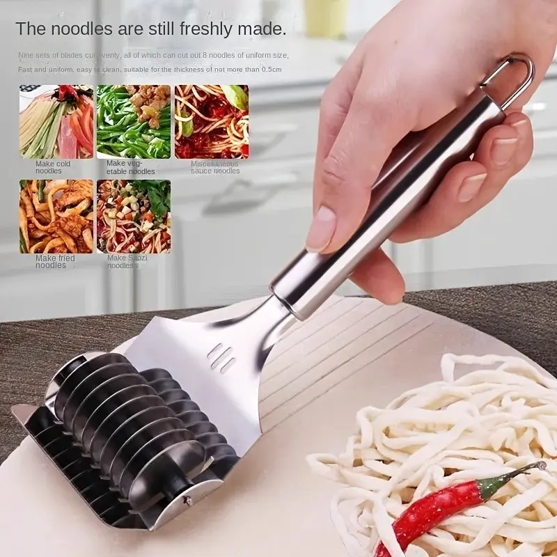 High Grade Stainless Steel Noodle Lattice Roller Docker Dough Cutter Pasta Spaghetti Maker for Kitchen Cooking Tools