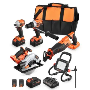 VEVOR Tool Combo Kit, 12V Max Cordless2 - Tool Combo Kit, with 3/8 in Drill, 1/4 in Impact Driver, Compact Cordless Power Tool Combo Kit with 2.0 Ah Batteries, Screws, One Charger, and One Cloth Bag