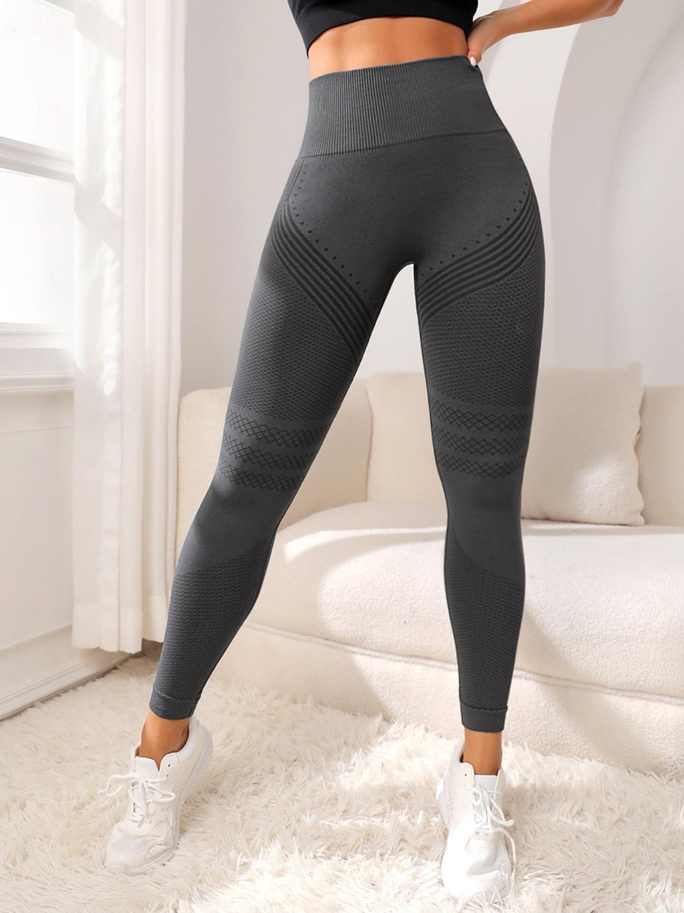 Women's Solid High Waist Sports Tummy Control Leggings, Casual High Stretch Seamless Yoga Leggings, Ladies Sportswear for Indoor Outdoor Wear, Gym Clothes