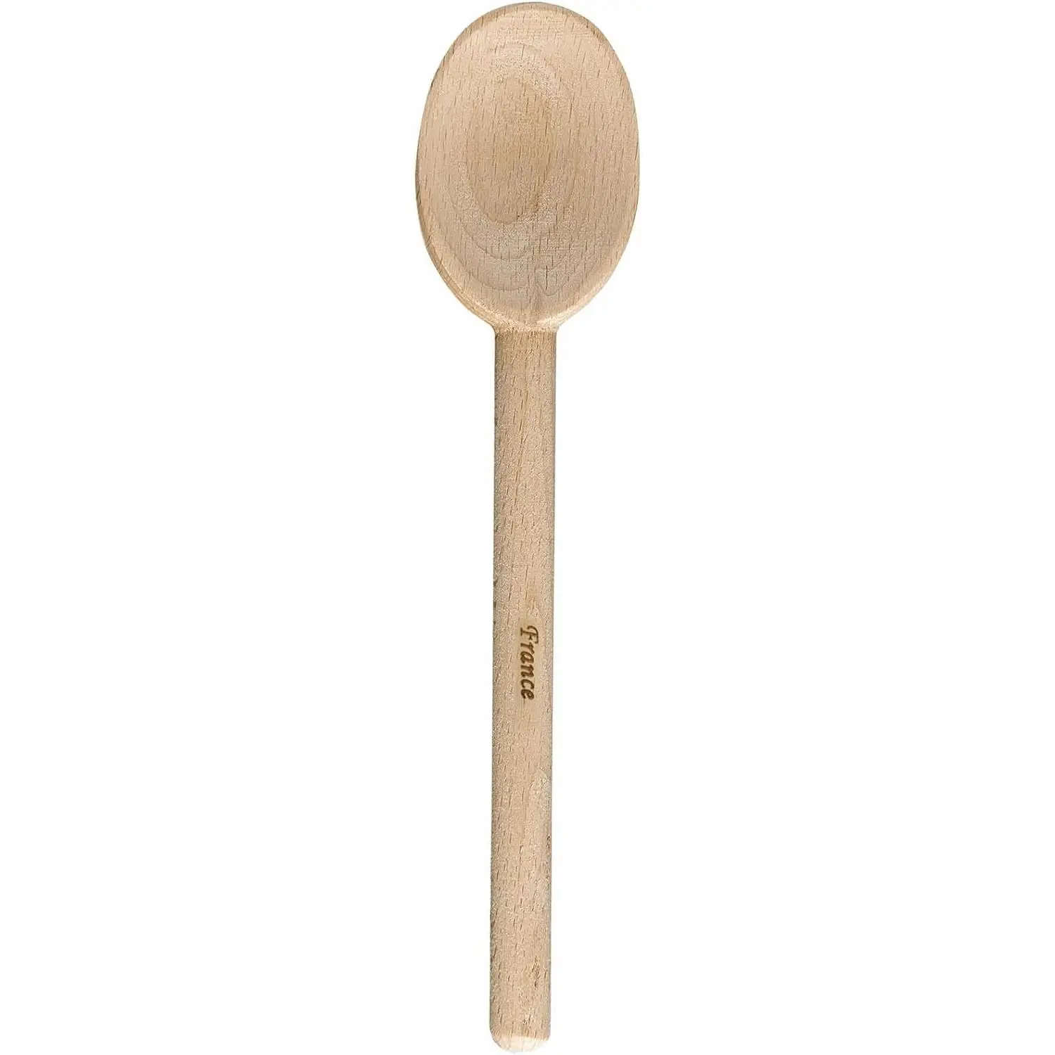 Classic  France Solid Beechwood Spoon, 8-Inches,  Long Handled Spoon for Cooking, Baking, Mixing, and Stirring