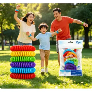 10PCS Mosquito Repellent Bracelet - Pack of 10 (Assorted Colors), Adjustable Outdoor Wristband for Camping,Outdoor Camping Anti Mosquito Bands Free Natural Bug Repellent Wristband Citronella Mosquito Repellent Bracelets  Summer Use ve