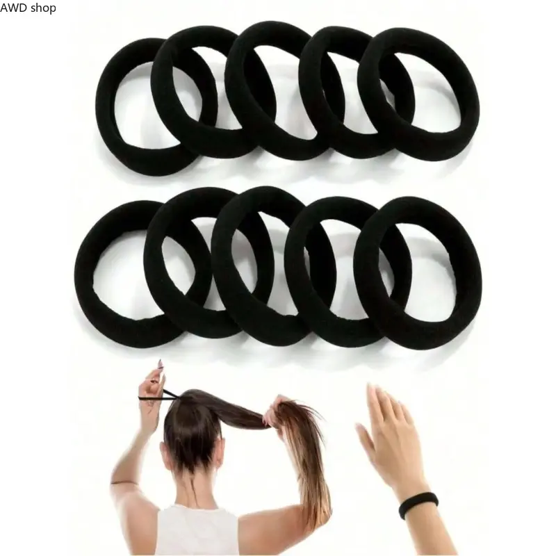 20/50/100Pcs Large Elastic Hair Ties, Bulk Ponytail Holders, Seamless Thick Hair Bands, Stretchy Durable No‑Pull Elastics, Women Girls Hair Accessories for Daily Casual Workout School Use