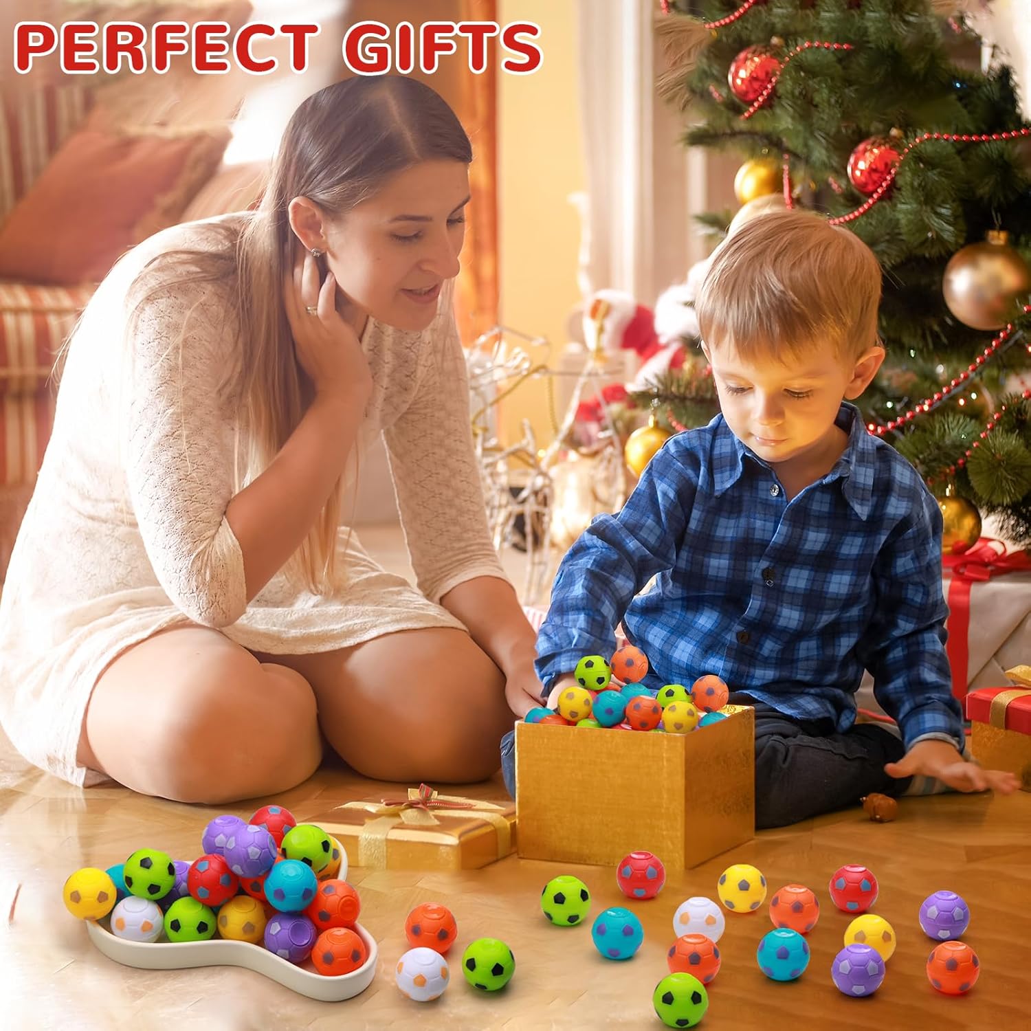 12PCS Fidget Spinners Soccer Ball Toy for Kids Stress Ball Desk Toy Party Favors Goodie Bag Stuffers Kids Adults gifts