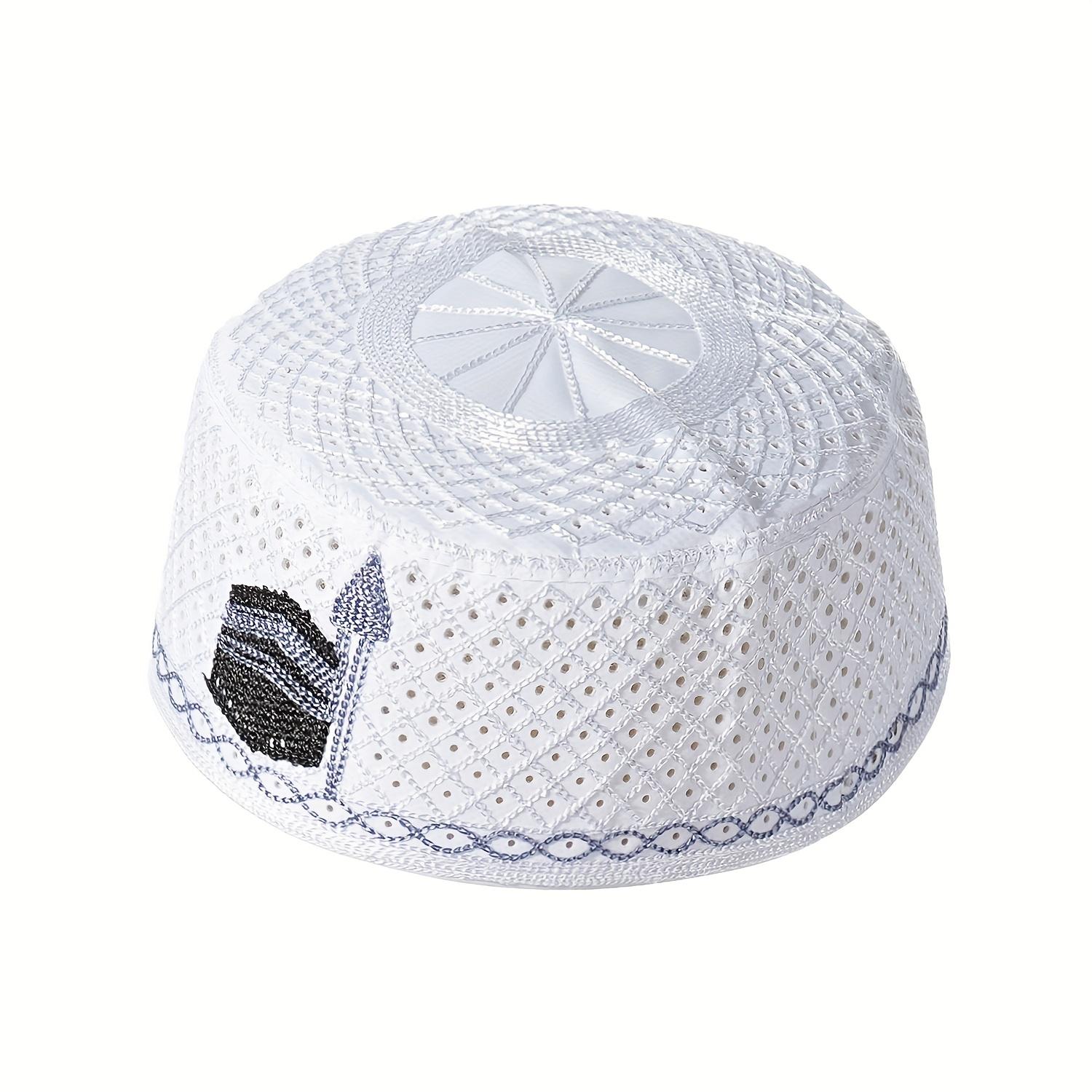 4pcs/set New Muslim Men Prayer Cap Hat Embroidery Leisure Cap Men Headscarf Turban Saudi Cap