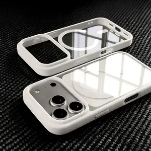 Luxury Phone Case - Luxury Transparent Magnetic Case with Wireless Charging Compatible with iPhone 17 16, 15, 14, 13, 12, 11 Pro Max PLUS, Samsung Galaxy S22 /23/24/25ultra / FE / PLUS Protective case compatible with wireless charging