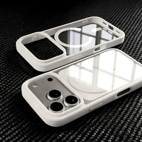 Luxury Transparent Magnetic Smartphone Cover - Multi-Model Cellphone Accessories with Magnetic Fit, Transparent View, Wireless Charging Compatibility for iPhone 17/16/15/14/13/12/11 Pro Max PLUS & Samsung Galaxy S22/23/24/25 Ultra/FE/PLUS Devices
