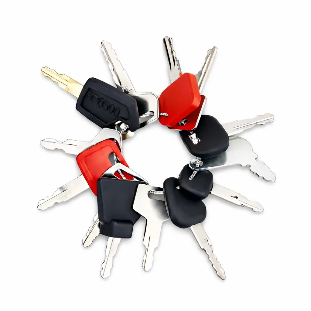 13 Equipment Key Set Consturction Ignition Keys fits Cat, JD, Case, Komatsu, Hyster, Kubota, JCB, Bobcat, Daewoo, JLG,,, Kobelco, Takeuchi, Volvo