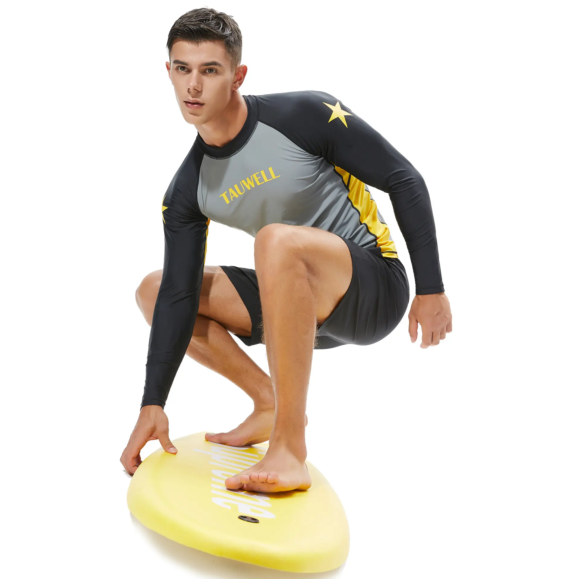 Stylish men's wetsuit - multifunctional sun protection diving suit - summer surfing long sleeve swimsuit
