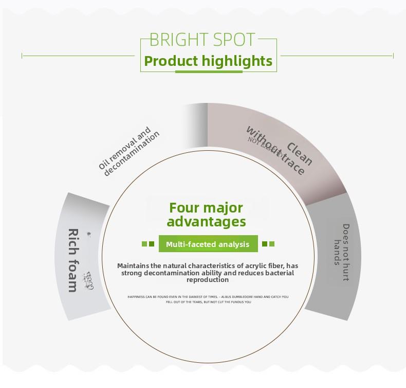 [6-piece set in random colors] Acrylic non-stick oil dishcloth, thickened acrylic flower cleaning cloth in various colors